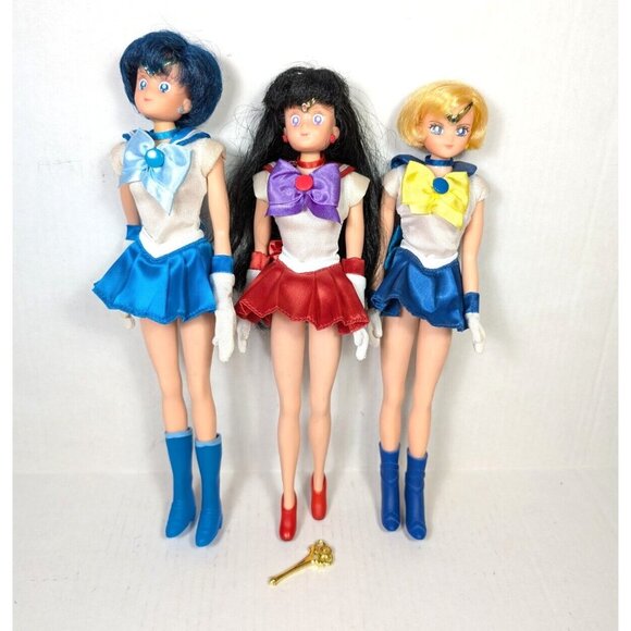 Vintage Sailor Moon Dolls Irwin Toys 2000 Mercury Uranus Mars (w/ wand) Deluxe - Picture 1 of 13